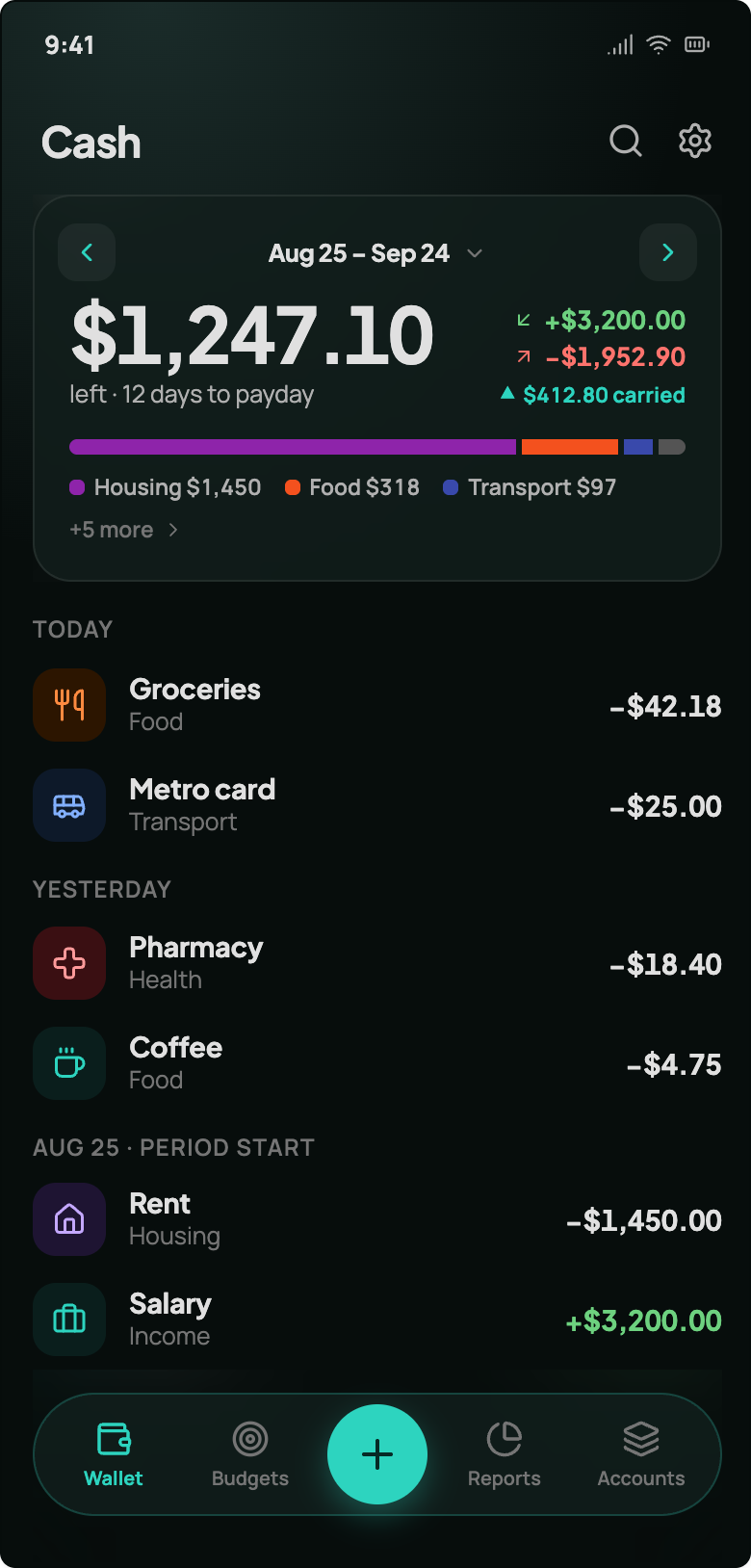 EzTally home screen